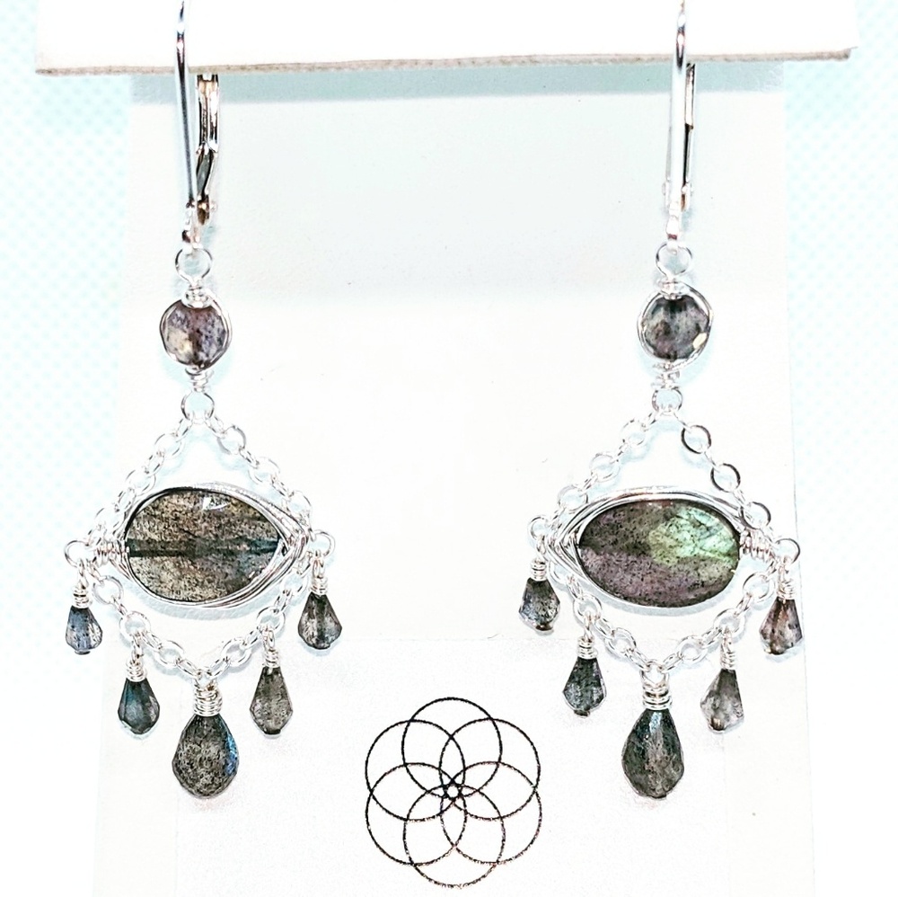 Labradorite and 92.5 sterling silver earrings